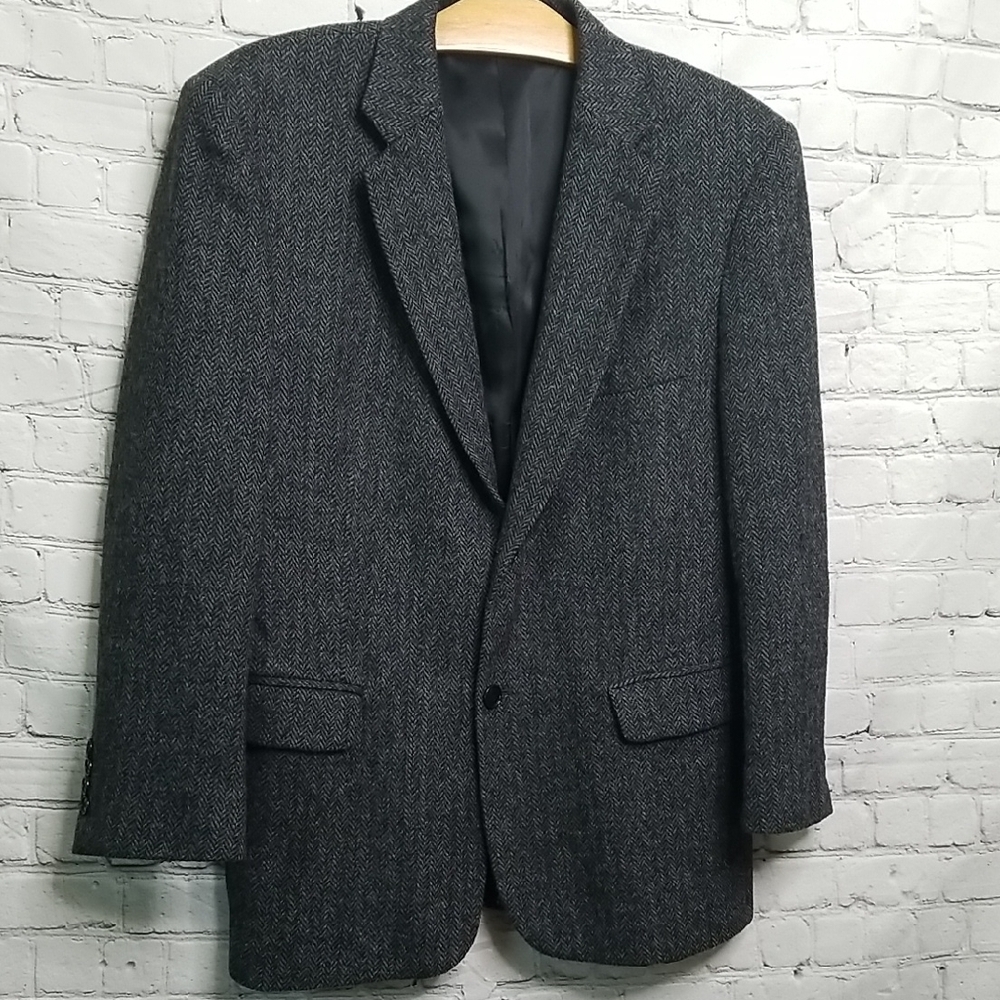 Barrington Men's Blazer Dark Gray Herringbone Medium